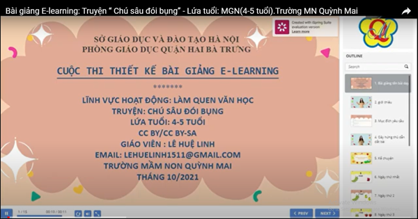 Bài giảng E-learning: Truyện “ Chú sâu đói bụng” - Lứa tuổi: MGN(4-5 tuổi)- Lớp B1