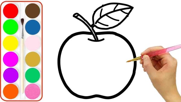 Tạo hình: Tô nét, tô màu quả táo