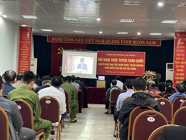  Đảng Uỷ phường Sài Đồng tổ chức hội nghị trực tuyến học tập
