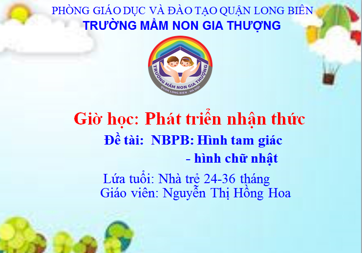 BGTT_ Tháng 4/2022_NBPB: Hình tam giác - Hình chữ nhật_ GV: Nguyễn Thị Hồng Hoa