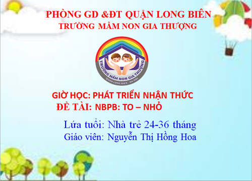 BGTT_Tháng 3/2022_NBPB:  To - nhỏ _ GV: Nguyễn Thị Hồng Hoa