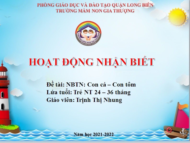  NBTN; Con cá con tôm_ GV: Trịnh Thị Nhung
