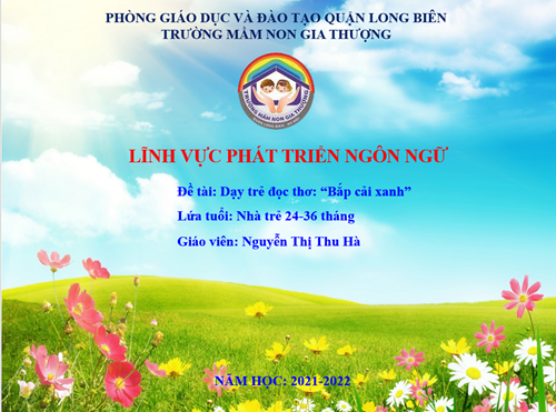 BGTT_Tháng 12/2021_LQVH: Thơ  Bắp cải xanh _GV:Nguyễn Thị Thu Hà.