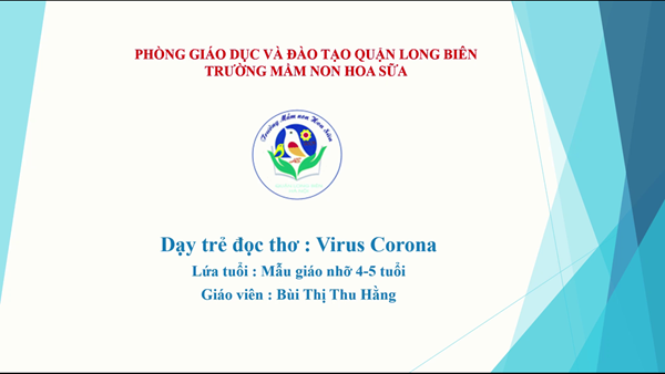 Dạy trẻ đọc thơ: Virus Corona
