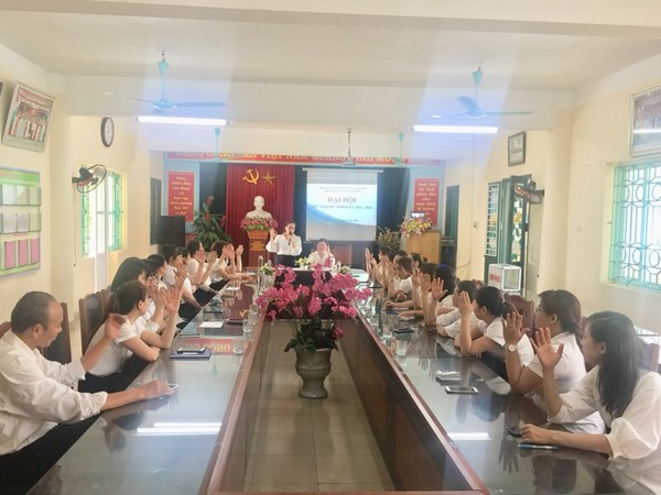 Trường mầm non Long Biên tổ chức Đại hội Chữ thập đỏ nhiệm kỳ 2021 - 2026