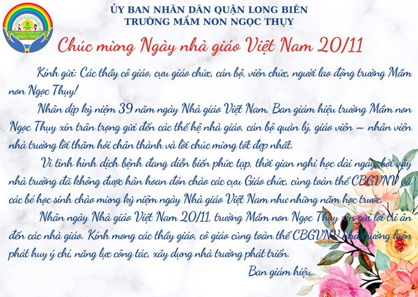 Tri ân các thế hệ CBGVNV Trường MN Ngọc Thụy nhân ngày Nhà giáo Việt Nam 20.11