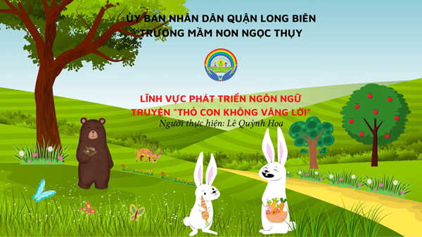 Truyện Thỏ con không vâng lời - Sản phẩm tập huấn ứng dụng một số phần mềm tin học miễn phí thiết kế phim hoạt hình, truyện tranh cho trẻ mầm non