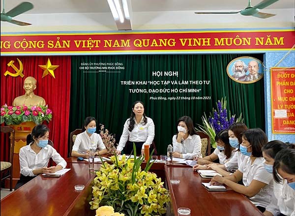 Chi bộ trường mầm non Phúc Đồng tổ chức Hội nghị Triển khai “Học tập và làm theo tư tưởng, đạo đức Hồ Chí Minh”
