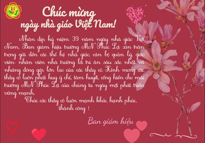 Thư chúc mừng ngày nhà giáo Việt Nam 20-11