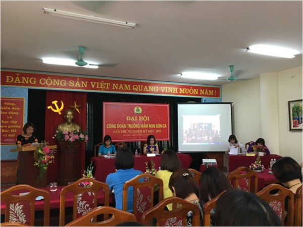 Trường Mầm non Sơn Ca tổ chức Đại hội Công đoàn.