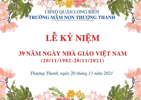 Trường MN Thượng Thanh long trọng tổ chức mitting kỉ niệm ngày NGVN 20/11. 