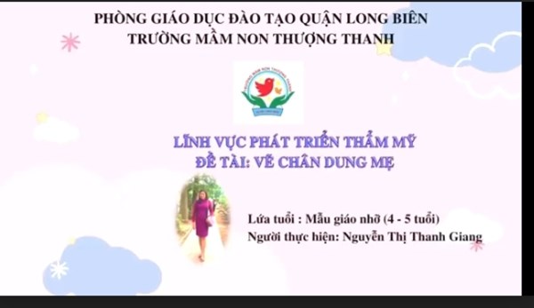 Dạy trẻ: Vẽ chân dung của mẹ- GV: Nguyễn Thị Thanh Giang- Lớp MGN b2