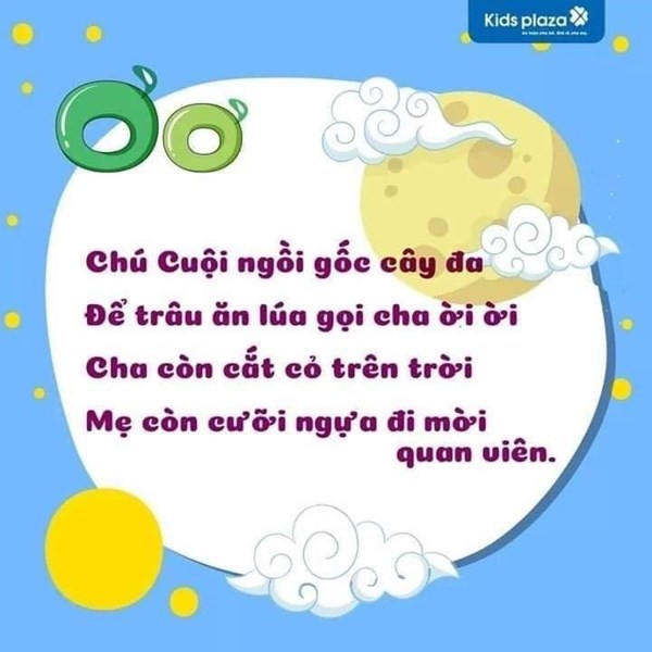 Bài thơ giúp trẻ làm quen chữ Ơ