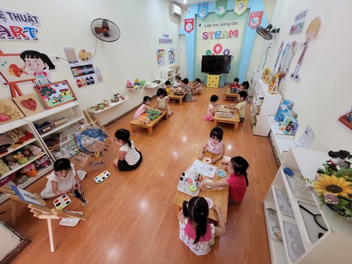 Hoạt động sáng tạo STEAM của các bé trường mầm non Việt Hưng