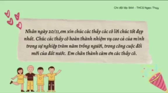 Cuộc thi làm làm video Tri ân thầy cô kỷ niệm 39 năm ngày Nhà giáo Việt Nam (20/11/1982 - 20/11/2021) - Chi đội 9A4 - GVCN Nguyễn Thu Thủy