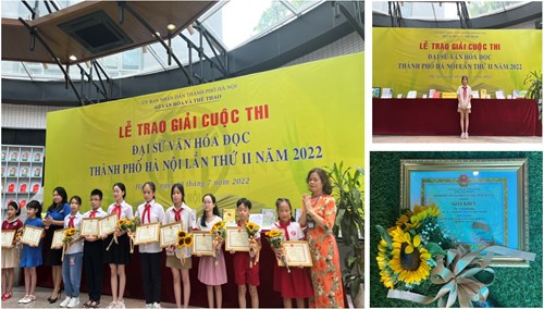 Chúc mừng học sinh Võ Khánh Băng - Lớp 7A1 đạt giải Ba  Đại sứ văn hóa đọc Thành phố Hà Nội lần thứ II năm 2022  