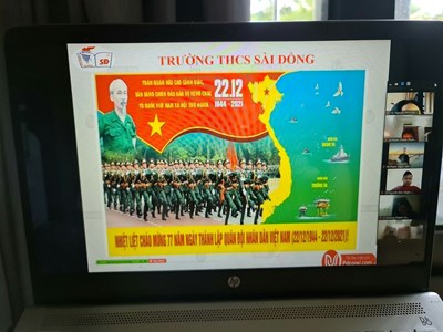 Thầy và trò trường THCS Sài Đồng chào mừng 77 năm Ngày thành lập Quân đội Nhân dân Việt Nam (22/12/1944 – 22/12/2021)