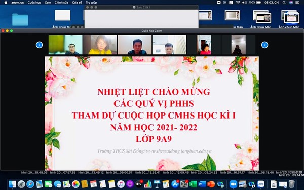 Trường THCS Sài Đồng tổ chức họp phụ huynh trực tuyến sơ kết HKI năm học 2021-2022 