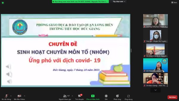 Trường Tiểu học Lê Quý Đôn dự Chuyên đề cấp Quận Sinh hoạt chuyên môn trong thời gian dạy học trực tuyến.