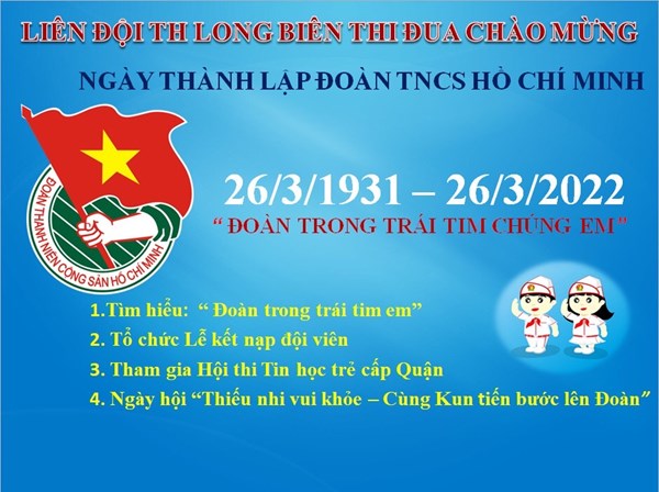 Liên đội trường TH Long Biên thi đua chào mừng ngày thành lập Đoàn TNCS Hồ Chí Minh