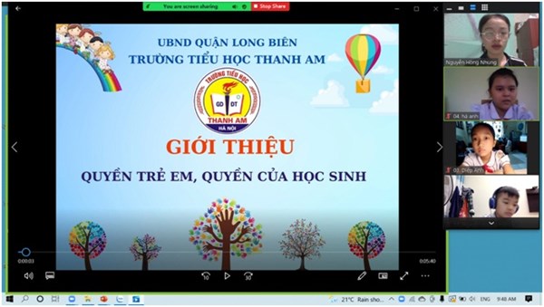 Trường Tiểu học Thanh Am tổ chức tuyên truyền giới thiệu về quyền trẻ em.