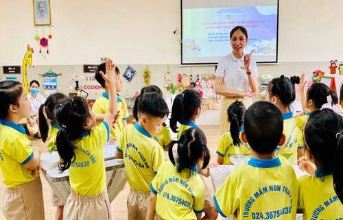 Trường Mầm non Thạch Bàn tổ chức kiến tập tiết thi đạt giải Nhì trong Hội thi Giáo viên giỏi cấp học mầm non Thành phố Hà Nội năm học 2022 -2023.
