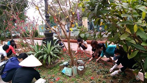 Trường mầm non Ánh Sao tổ chức lao động vệ sinh đảm bảo môi trường xanh - sạch - đẹp văn minh và phòng chống dịch bệnh.