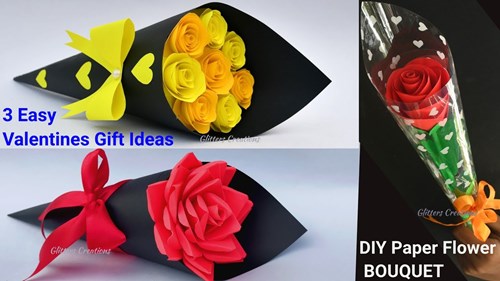 3 Mother s day gift ideas/DIY Paper Flower BOUQUET/Birthday Gift ideas/Flower Bouquet making at Home