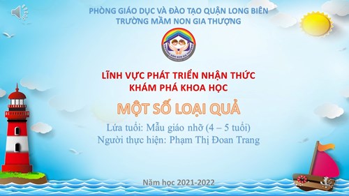 BGE_Tháng 3/2022_KPKH: Một số loại quả_GV: Phạm Thị Đoan Trang