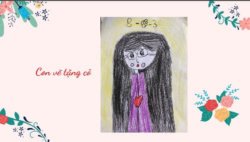 Con Nguyễn Ngọc Bảo Anh - MGL A3. Món quà nhỏ con vẽ tặng cô kèm những lời chúc đầy yêu thương nhân dịp 8/3. 