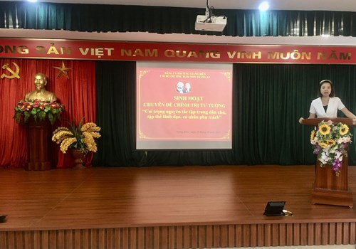 Chi bộ trường MN Tràng An tổ chức sinh hoạt chuyên đề Tư tưởng chính trị  