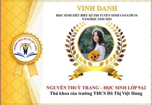 Gương mặt thủ khoa trường THCS Đô THị Việt Hưng - Không ngừng cố gắng