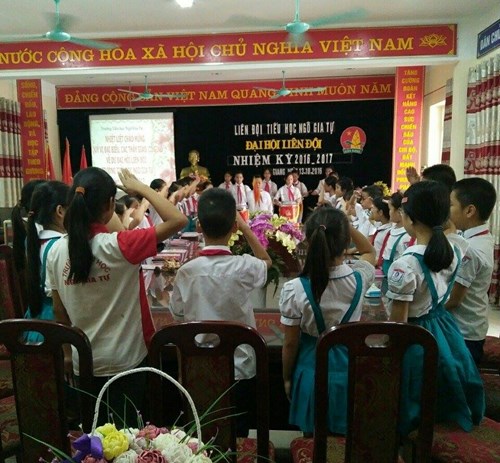  Liên đội Tiểu học Ngô Gia Tự tổ chức thành công Đại hội Liên đội nhiệm kì 2016 - 2017
